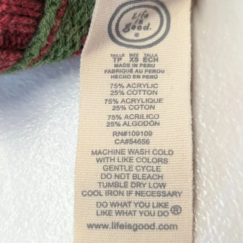 Two XS Dog/Cat Shirts Life is Good Striped Sweater and CuteBone French Fry Print